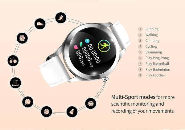 New Smart Watch Women 1.04'' Screen IP68 Waterproof Heart Rate Monitor Sport Smartwatch For iOS Android