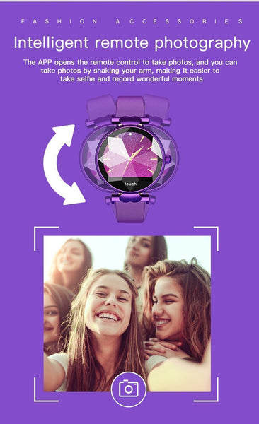 New Luxury Lady's Bluetooth Smart Watch Bracelet Waterproof Fitness Heart Rate Blood Pressure Tracker For iPhone Androids