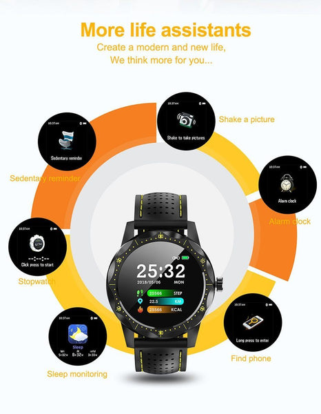 New Smart Watch IP68 Waterproof Heart Rate Activity Fitness Tracker Bluetooth Men Smartwatch For iPhone Android