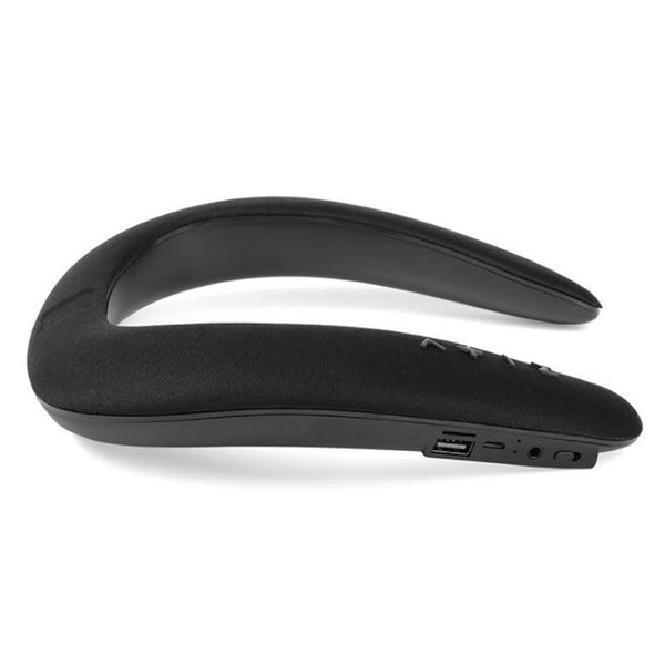 New 5D Stereo Wireless Bluetooth Wearable Sport Neck Ring Microphone Speaker For iOS Android Windows