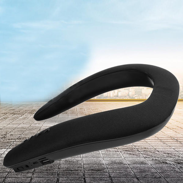 New 5D Stereo Wireless Bluetooth Wearable Sport Neck Ring Microphone Speaker For iOS Android Windows