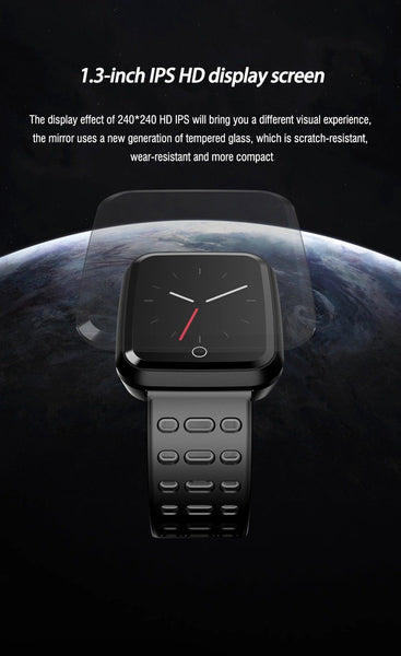 New 1.3'' IPS Big Screen Heart Rate Blood Pressure Monitor Fitness Tracker Smartwatch For iPhone Android