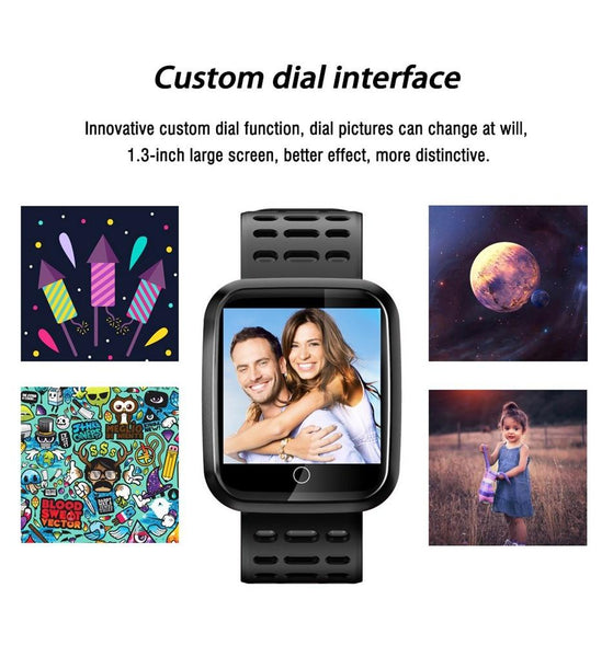 New 1.3'' IPS Big Screen Heart Rate Blood Pressure Monitor Fitness Tracker Smartwatch For iPhone Android