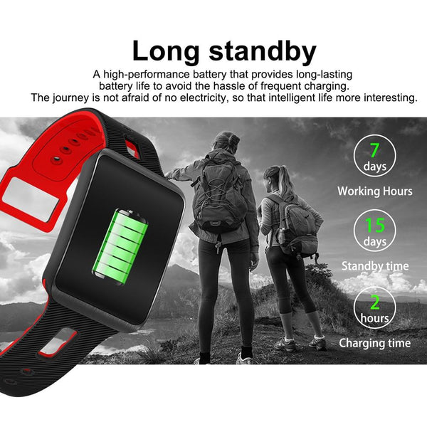New IP67 Heart Rate Blood Pressure Monitoring Touch Screen Smart Bracelet Fitness Tracker Smartwatch For iPhone Android
