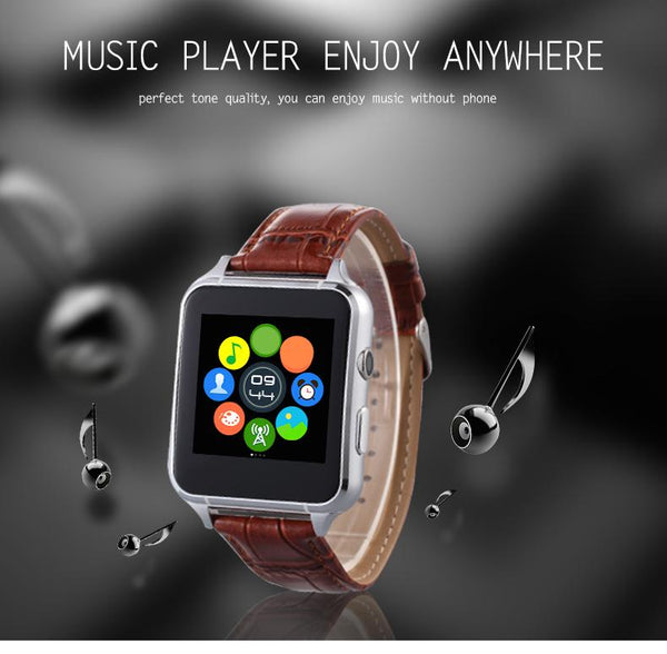 New Leather Band Bluetooth Smart Watch With Gesture Control Heart Rate Monitor Anti-Lost 30W Camera For iPhone Android