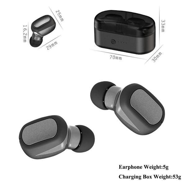 New TWS Bluetooth Earphones True Wireless Earbuds IPX7 Waterproof Stereo Bass Headset Bluetooth 5.0 With