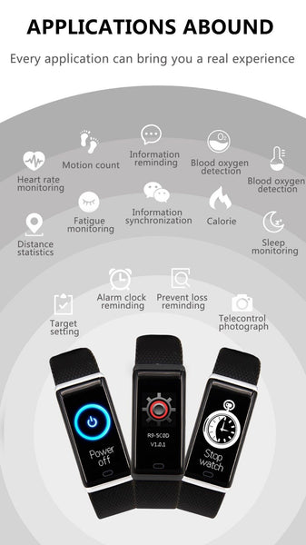 New  IP67 Waterproof Smart Band Remote Control Blood Pressure Heart Rate Monitor Smart Bracelet For iPhone Android