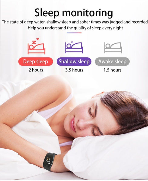 New Smart Watch Heart Rate Blood Pressure Monitor IP67 Waterproof Steps Calories Counter Sports Smartwatch