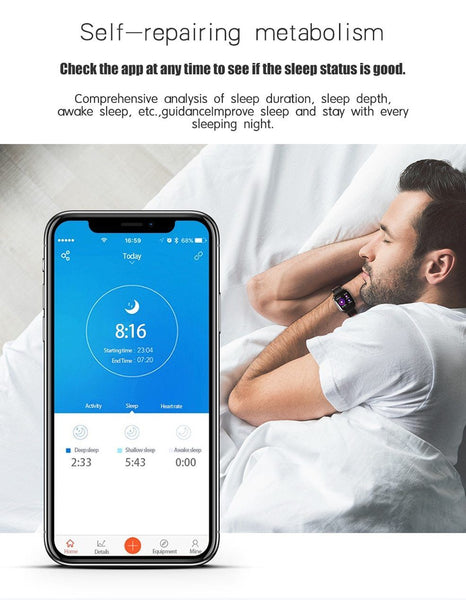 New Smart Watch Color Screen Heart Rate Fitness Bracelet Sleep Blood Pressure Monitor Fitness Tracker