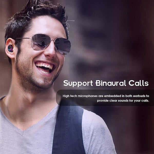 New TWS Bluetooth Wireless Earbuds 6D Stereo Noise Cancelling Earphones Gaming Headset For Android iPhone