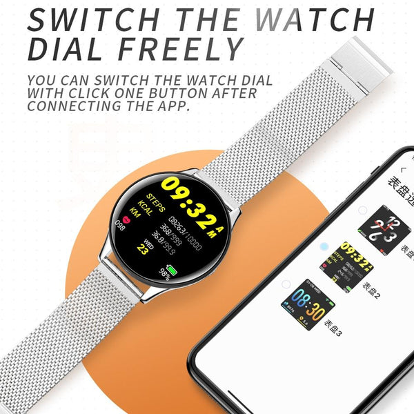 New Waterproof Bluetooth Smart Watch Heart Rate Blood Pressure Touch Screen Smartwatch For Android IOS