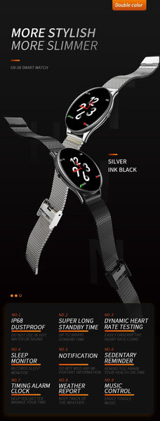 New Waterproof Bluetooth Smart Watch Heart Rate Blood Pressure Touch Screen Smartwatch For Android IOS