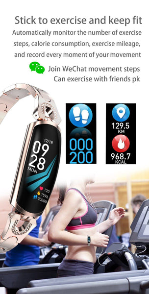 New Stainless Steel Smart Watch IP67 Waterproof Heart Rate Monitor Bracelet Smartwatch For Android iPhone