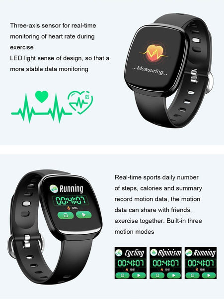New Bluetooth Sport Smart Watch Men IP67 Waterproof Pedometer Heart Rate Monitor Call Reminder Smartwatch For ios Android
