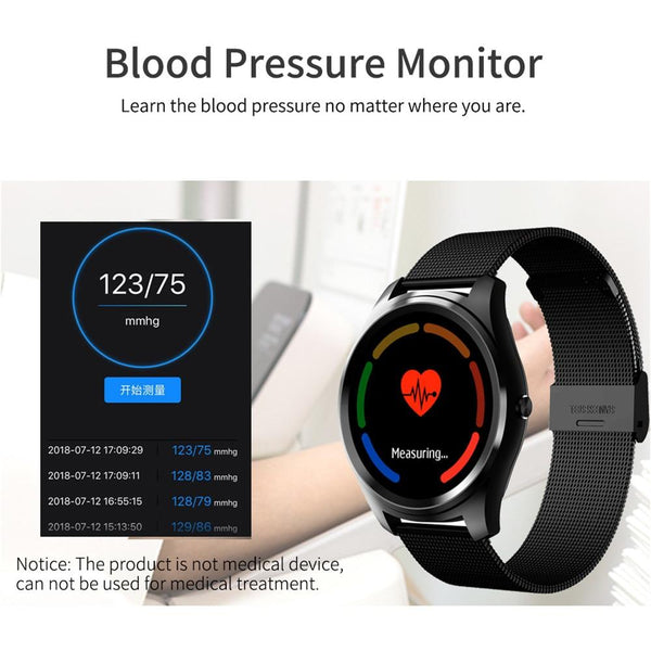 New Metallic Sport Smart Watch Men Heart Rate Blood Pressure Monitor Smartwatch for Android IOS