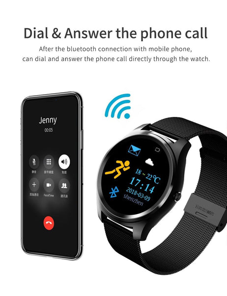 New Metallic Sport Smart Watch Men Heart Rate Blood Pressure Monitor Smartwatch for Android IOS