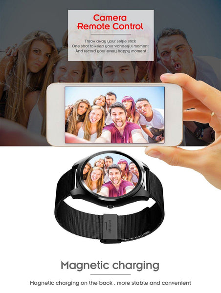 New Metallic Sport Smart Watch Men Heart Rate Blood Pressure Monitor Smartwatch for Android IOS