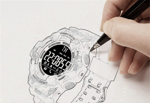 New Rugged Outdoor Camouflage Bluetooth IP67 Waterproof Smartwatch With Fitness Motion Tracking For iOS Android