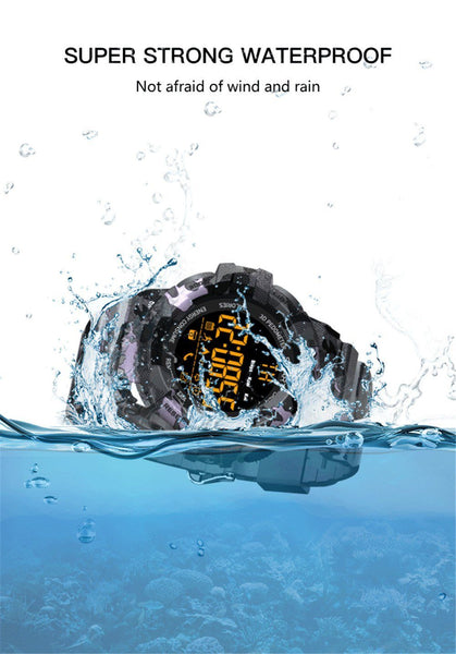 New Rugged Outdoor Camouflage Bluetooth IP67 Waterproof Smartwatch With Fitness Motion Tracking For iOS Android