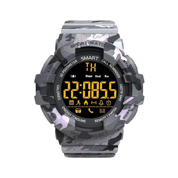 New Rugged Outdoor Camouflage Bluetooth IP67 Waterproof Smartwatch With Fitness Motion Tracking For iOS Android