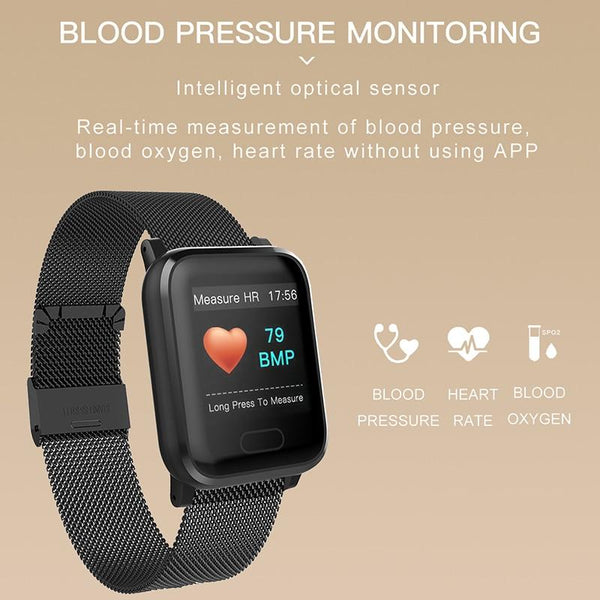 New IP67 Waterproof Smart Watch Heart Rate Blood Pressure Oxygen Sleep Smart Bracelet Fitness Tracker For iOS Android