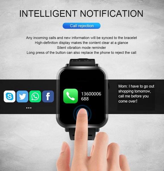 New Compact Heart Rate Monitor Smart Watch Waterproof Bluetooth Touch Screen Smart Watch For Android iOS