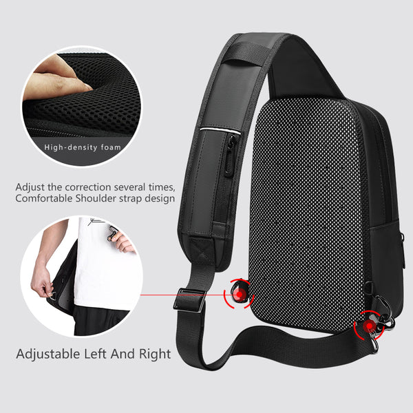 New Casual Messenger Crossbody Shoulder USB Charging Chest Bag For 9.7" iPad & Tablets