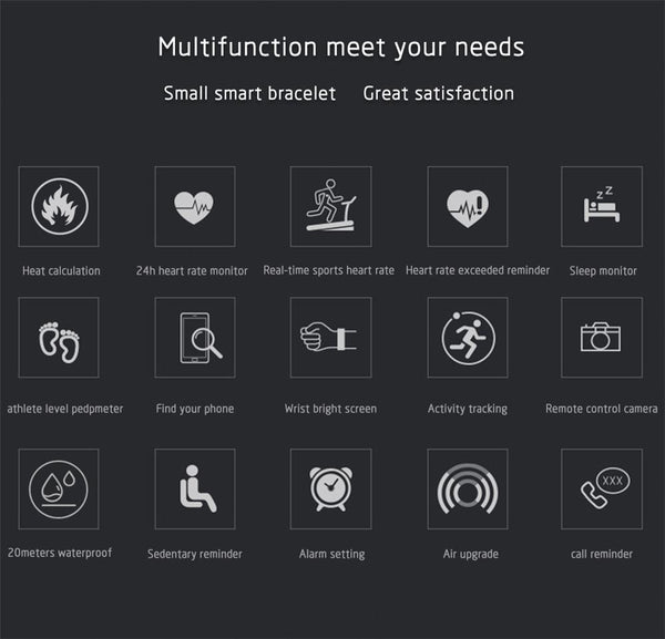 New Dynamic Fitness Tracker Smart Watch Heart Rate & Blood Pressure monitor Smart Bracelet For iPhone Android