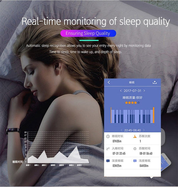 New Dynamic Fitness Tracker Smart Watch Heart Rate & Blood Pressure monitor Smart Bracelet For iPhone Android