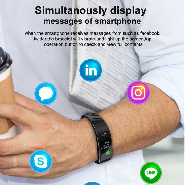 New Fitness Bracelet IP68 Waterproof Heart Rate Monitoring Fitness Tracker Smartwatch For Android iPhones