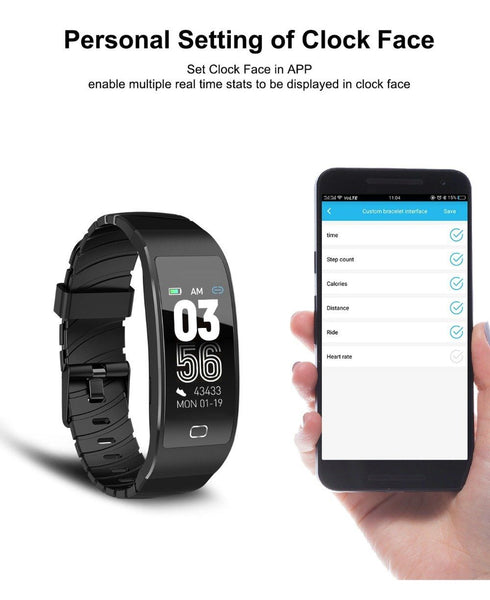 New Fitness Bracelet IP68 Waterproof Heart Rate Monitoring Fitness Tracker Smartwatch For Android iPhones
