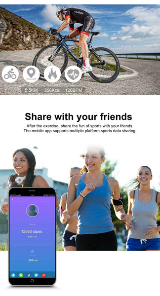 New Fitness Bracelet IP68 Waterproof Heart Rate Monitoring Fitness Tracker Smartwatch For Android iPhones