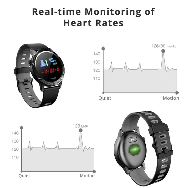 New Full Color UI Smart Band Bracelet IP68 Waterproof Smart Watch HR Blood Pressure Fitness Tracker For iPhone Android