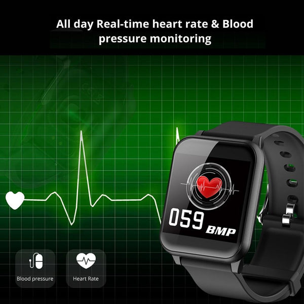 New Smart Band 1.3" IPS Glass Screen IP67 Waterproof Sport Smartwatch Blood Pressure Fitness Tracker For iOS Android