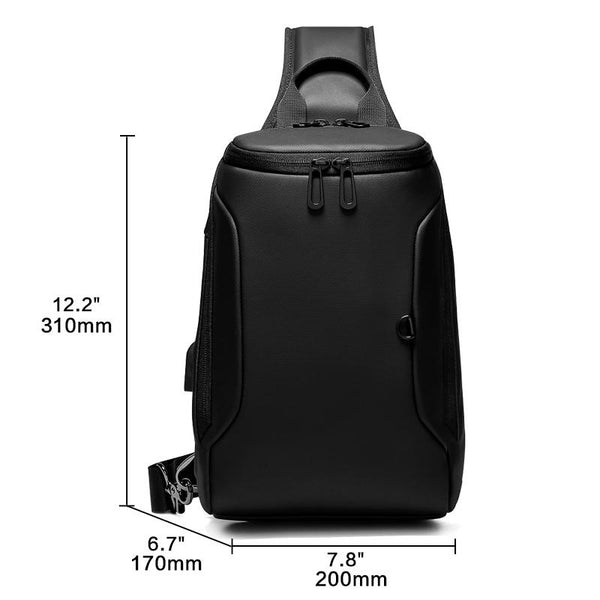 New 9.7" Capacity Cross-Body Chest USB Charging Water Repellent Shoulder Messenger Bag For Tablets iPad