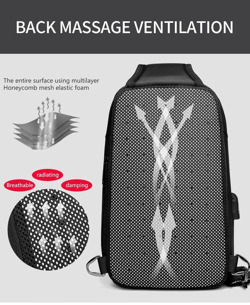 New 9.7" Capacity Cross-Body Chest USB Charging Water Repellent Shoulder Messenger Bag For Tablets iPad