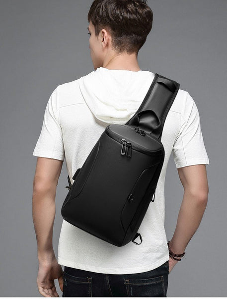 New 9.7" Capacity Cross-Body Chest USB Charging Water Repellent Shoulder Messenger Bag For Tablets iPad