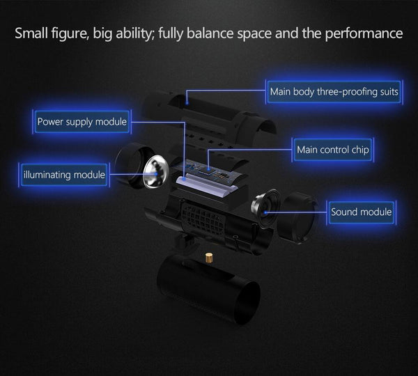 New 5200mAh Outdoor Wireless Bluetooth Waterproof Bicycle Portable Subwoofer Bass Speakers With LED Light Power Bank