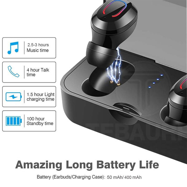 New Bluetooth 5.0 TWS Mini Wireless Earbuds Stereo Deep Bass Headset With Charging Box For iPhone Android