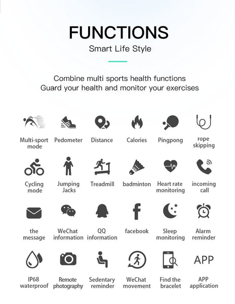 New Fitness Bracelet Sport Smart Band IP68 Waterproof Heart Rate Monitor GPS Smartwatch For Android IOS