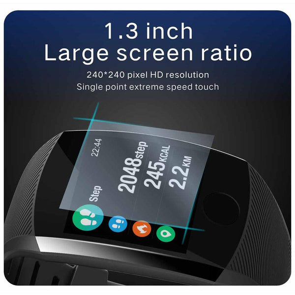 New 1.3'' Touchscreen Smart Wristband Heart Rate Blood Pressure Pedometer Waterproof Fitness Tracker For Android iPhone