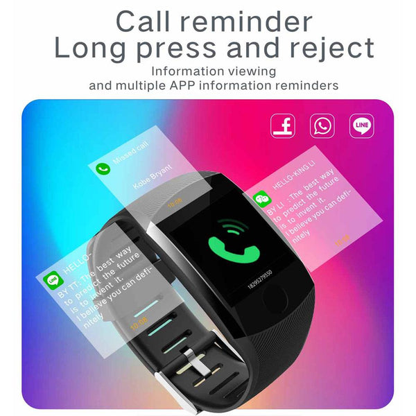 New 1.3'' Touchscreen Smart Wristband Heart Rate Blood Pressure Pedometer Waterproof Fitness Tracker For Android iPhone