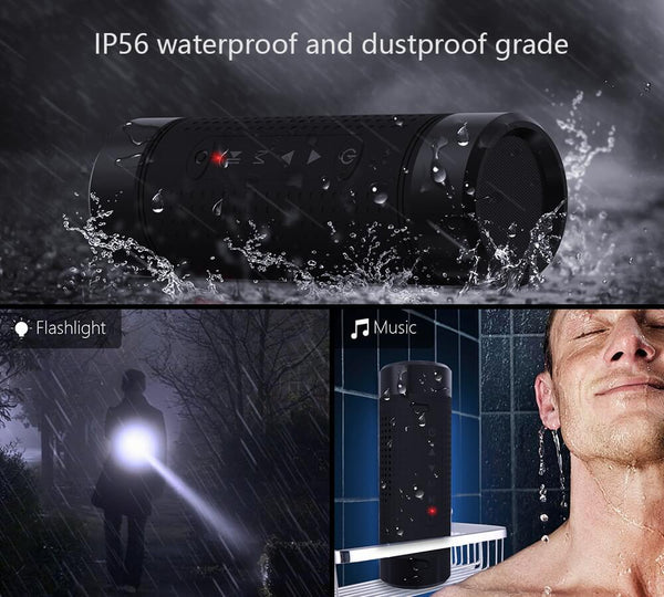 New 5200mAh Outdoor Wireless Bluetooth Waterproof Bicycle Portable Subwoofer Bass Speakers With LED Light Power Bank