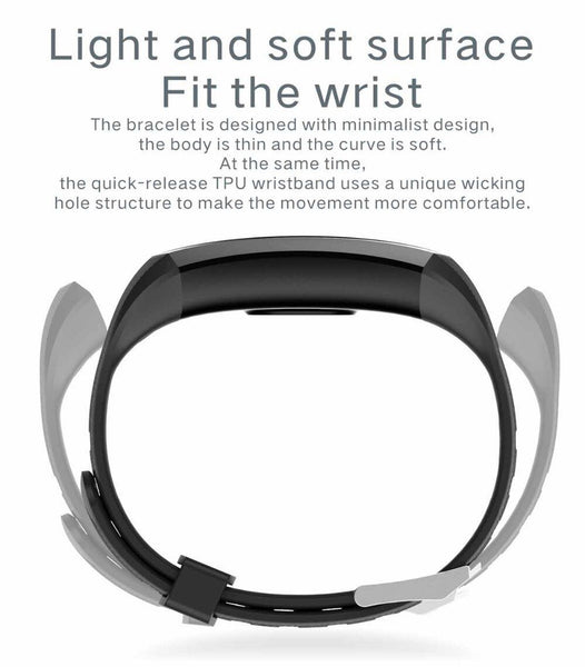 New 1.3'' Touchscreen Smart Wristband Heart Rate Blood Pressure Pedometer Waterproof Fitness Tracker For Android iPhone