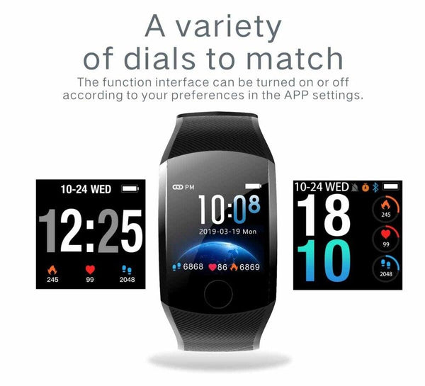 New 1.3'' Touchscreen Smart Wristband Heart Rate Blood Pressure Pedometer Waterproof Fitness Tracker For Android iPhone