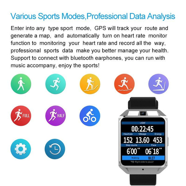 New 4G LTE WIFI Quad Core 1GB/8GB Android GPS Bluetooth Smartwatch 1.54" Heart Rate Monitor For iPhone Android