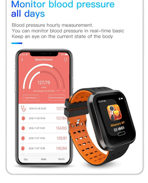 New Multi-Sport Heart Rate Blood Pressure Blood Oxygen Monitor Fitness Sport Smartwatch For Men Women