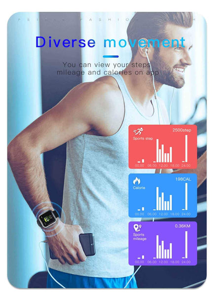 New Multi-Sport Heart Rate Blood Pressure Blood Oxygen Monitor Fitness Sport Smartwatch For Men Women