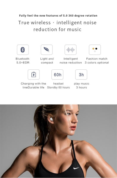 New TWS Mini Wireless Bluetooth Earphone Earbuds With Charging Box Sport Headsets For iPhone Android