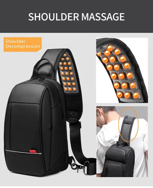 New 9.7 Inch Shoulder Bag Business Cross-Body USB Charging Chest Pack Messenger Bag For Tablet iPad